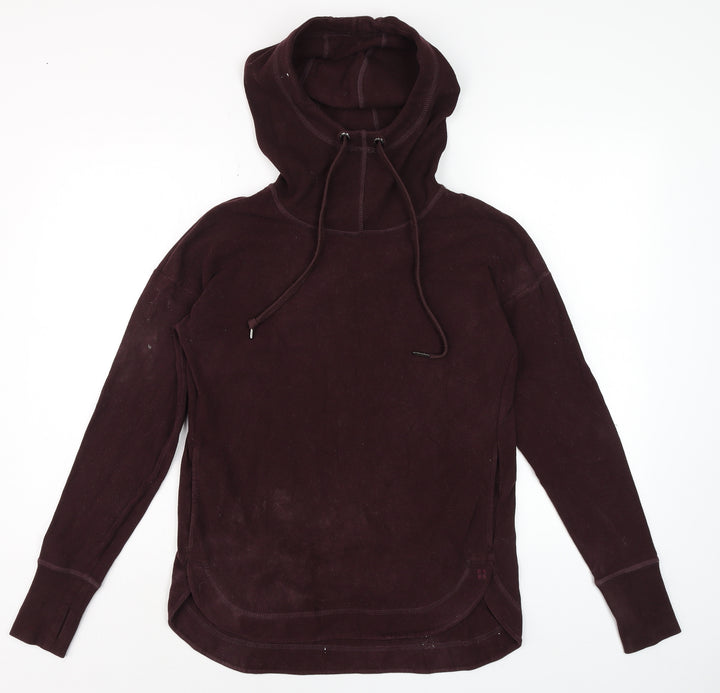 Sweaty Betty Womens Burgundy XXS Pullover Hoodie Cotton Blend