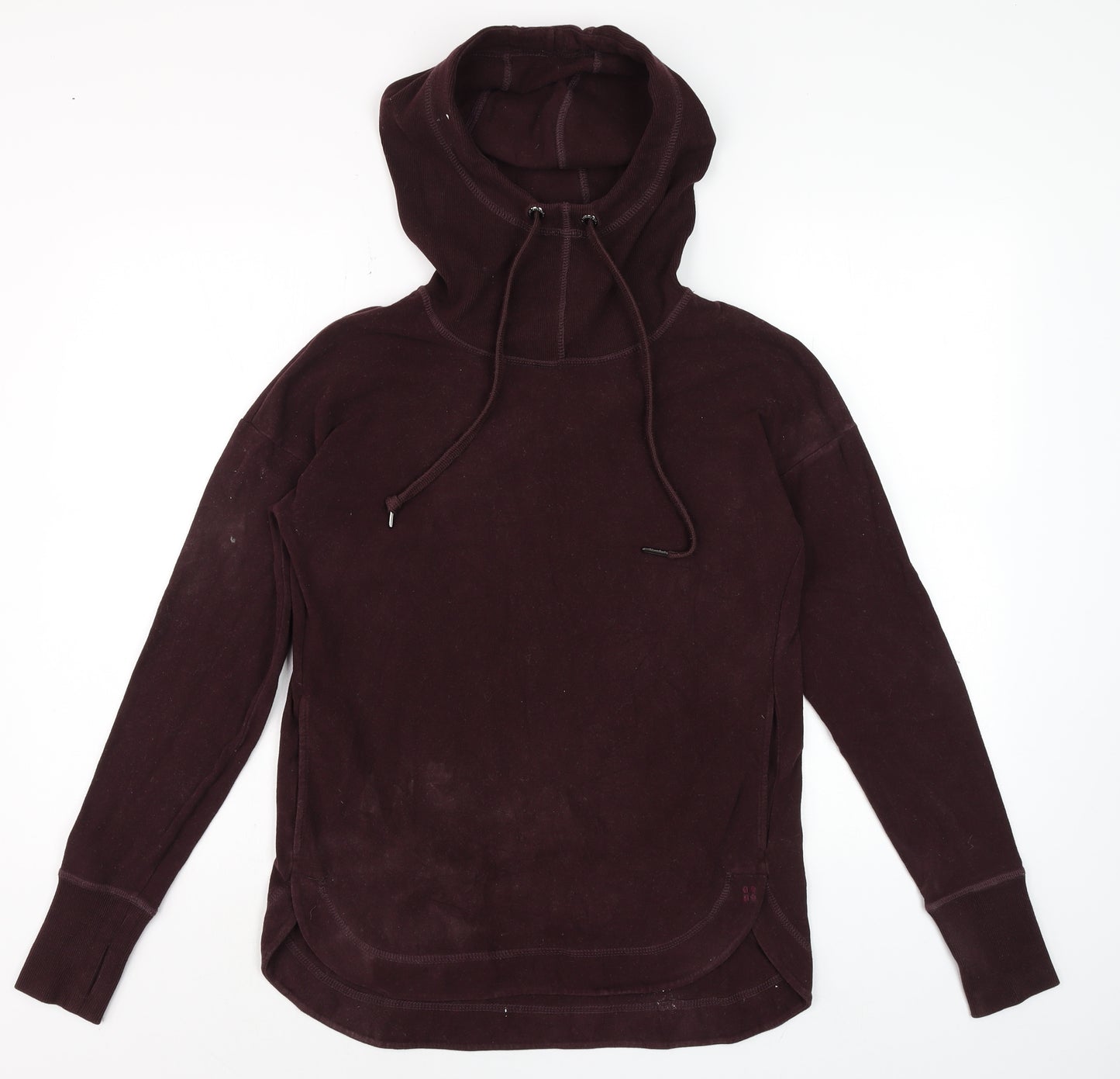 Sweaty Betty Womens Burgundy XXS Pullover Hoodie Cotton Blend