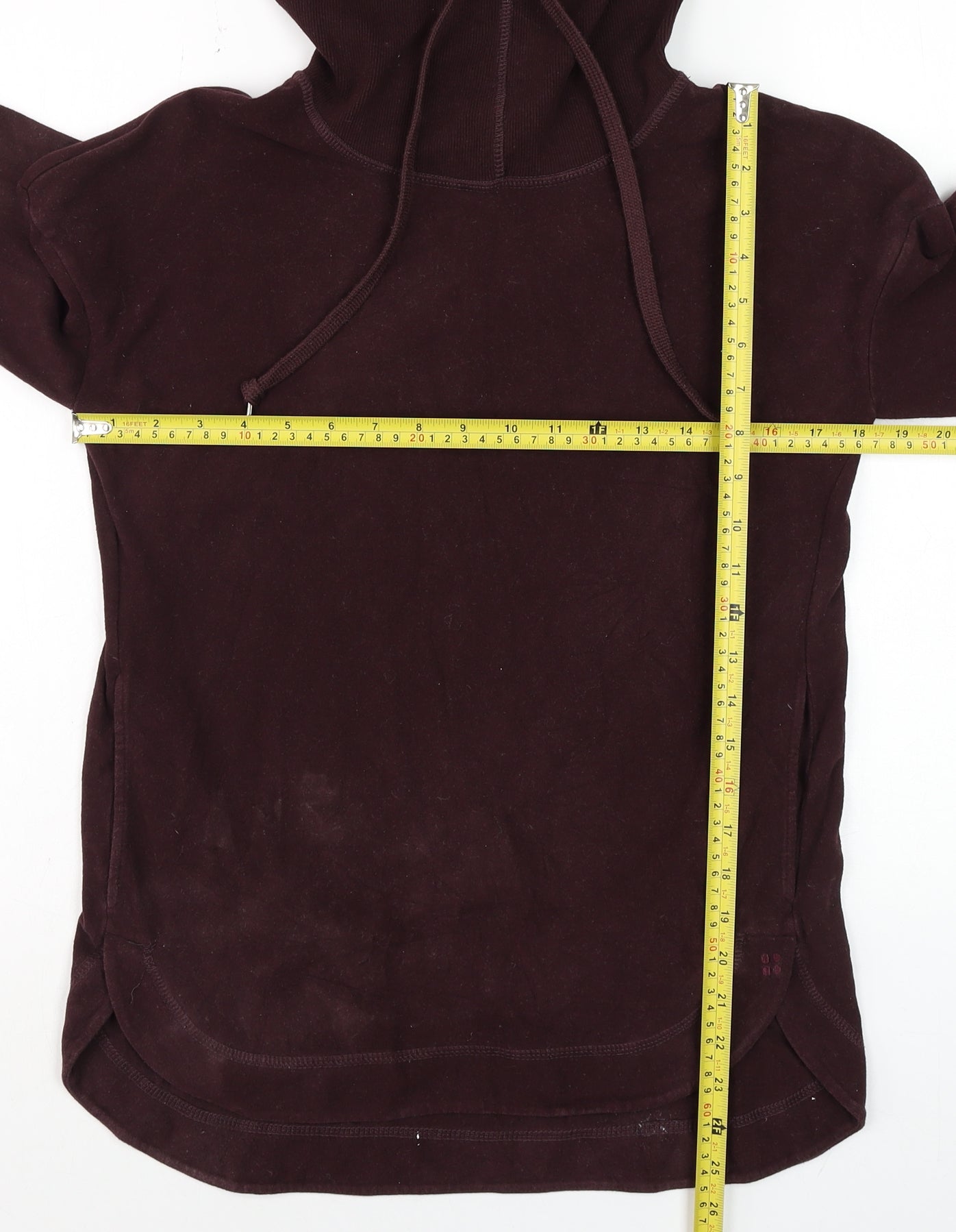 Sweaty Betty Womens Burgundy XXS Pullover Hoodie Cotton Blend
