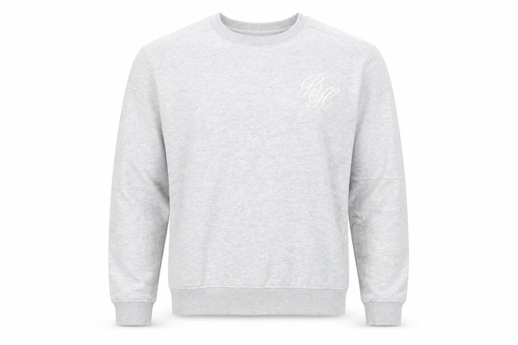 Front view of Beck & Hersey Men's Grey Pullover Crew Neck Jumper M