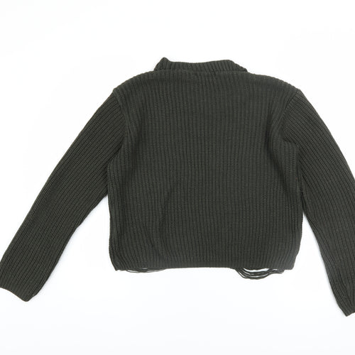 Select Women Green Chunky Knit Distressed Jumper Size 10