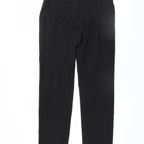 1880 Club Men's Black Regular Fit Polyester Viscose Formal Trousers 30YL