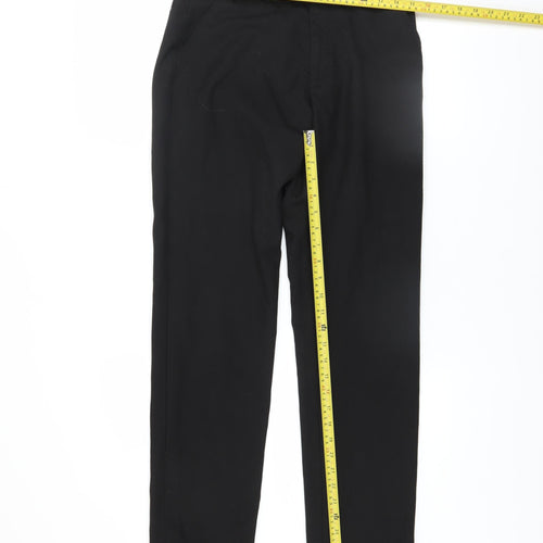 1880 Club Men's Black Regular Fit Polyester Viscose Formal Trousers 30YL