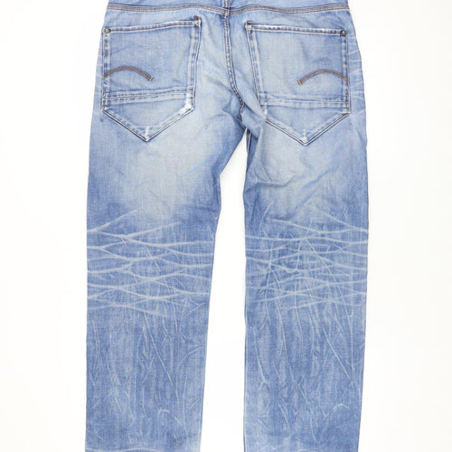 G-Star Men’s Blue Straight Fit Jeans Size 34W 30L Light Wash Denim