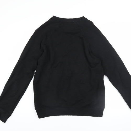 Guess Men’s Black Logo Crew Neck Sweatshirt Medium Regular Fit