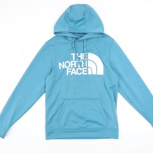 The North Face Men's Blue Pullover Hoodie Size S Fleece Logo Outdoor