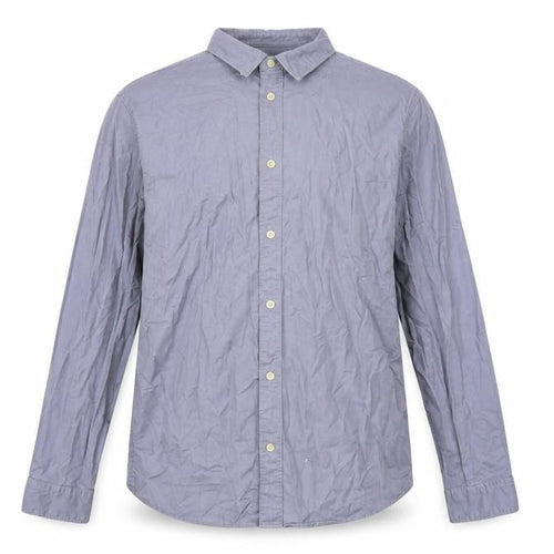 AllSaints Men's Grey Long Sleeve Button-Up Cotton Shirt Size L