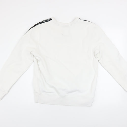 Hollister Mens White Small Pullover Sweatshirt Logo Crew Neck
