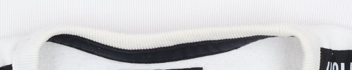 Hollister Mens White Small Pullover Sweatshirt Logo Crew Neck