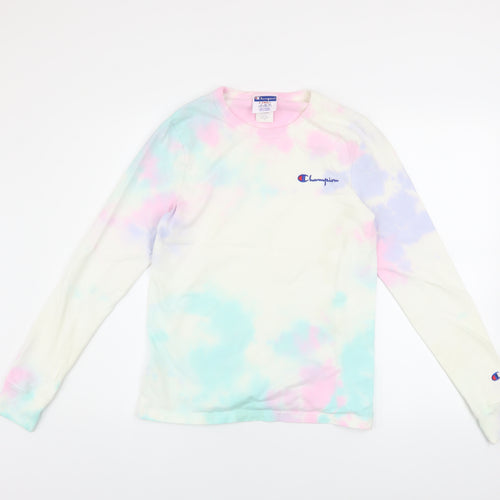 Champion Unisex Multicoloured Tie-Dye XS Long Sleeve Cotton Top