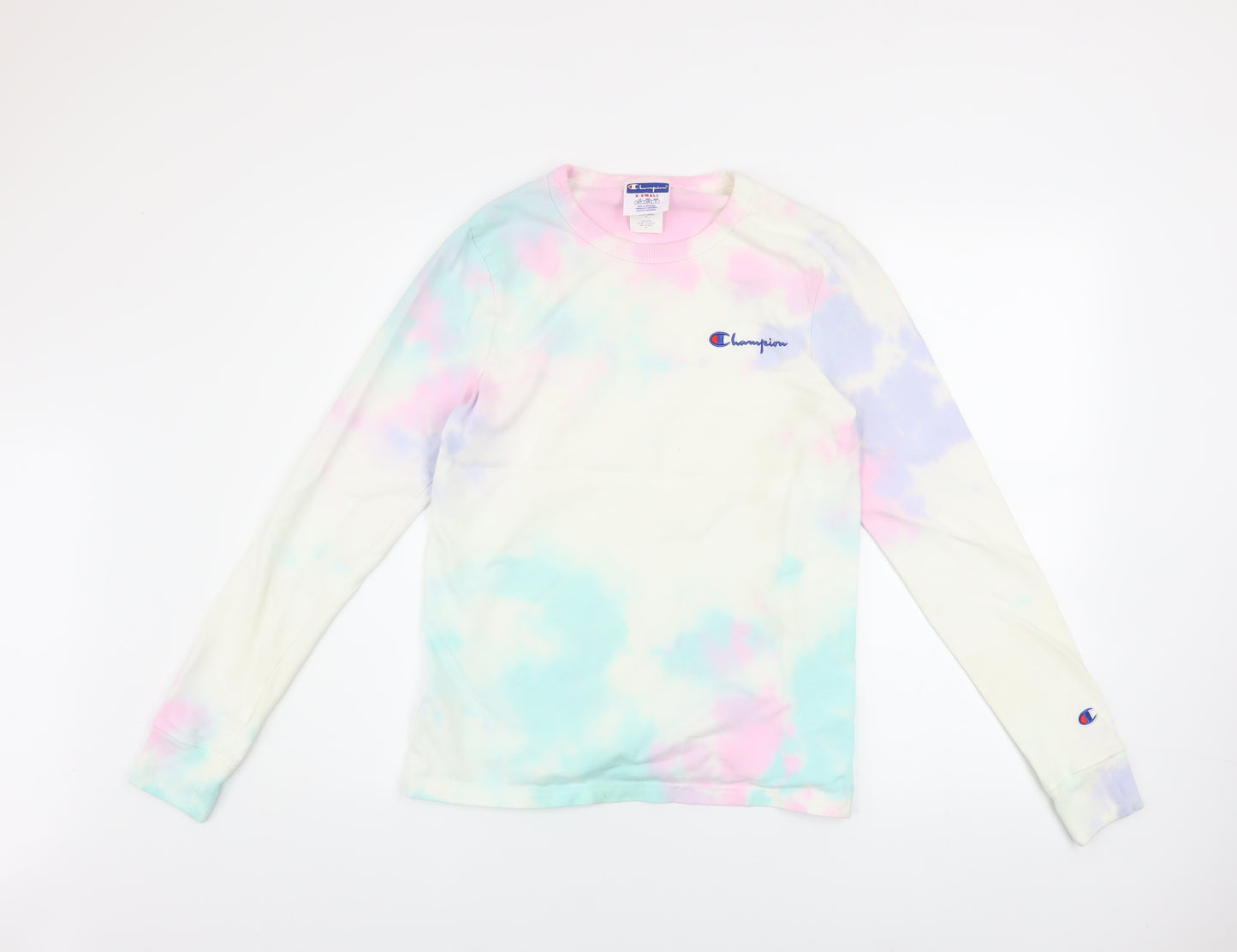 Champion Unisex Multicoloured Tie-Dye XS Long Sleeve Cotton Top