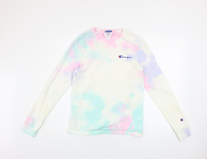 Champion Unisex Multicoloured Tie-Dye XS Long Sleeve Cotton Top