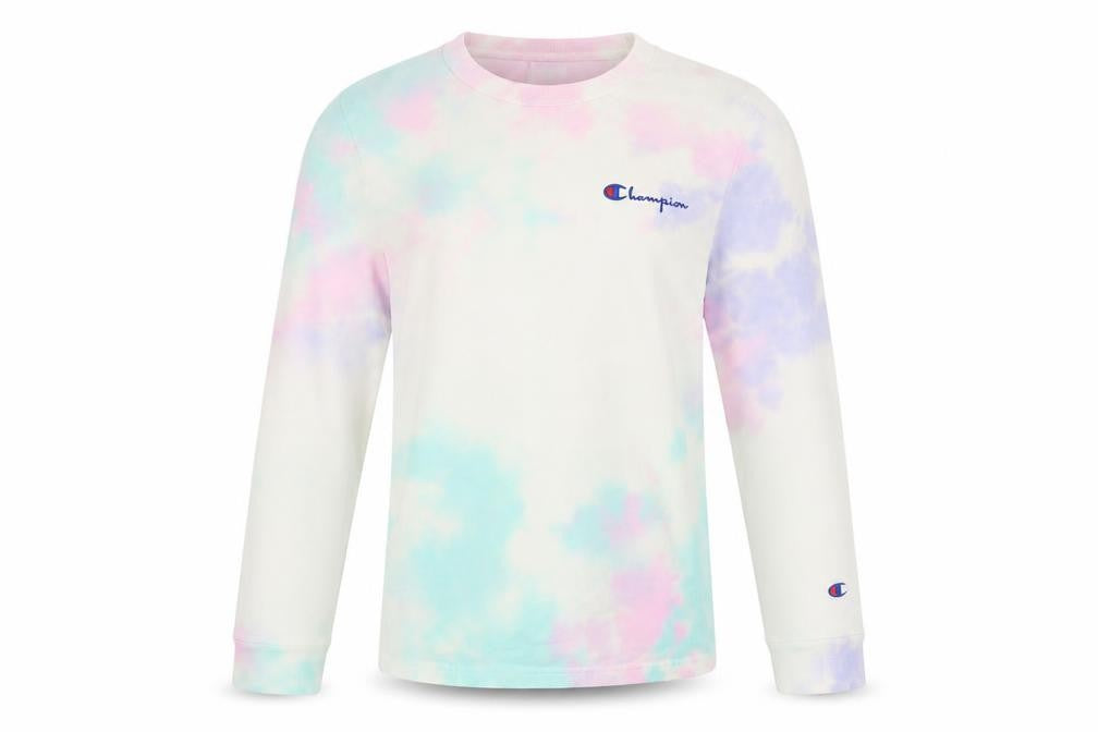 Champion Unisex Multicoloured Tie-Dye XS Long Sleeve Cotton Top