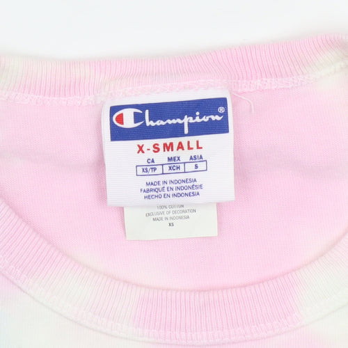 Champion Unisex Multicoloured Tie-Dye XS Long Sleeve Cotton Top