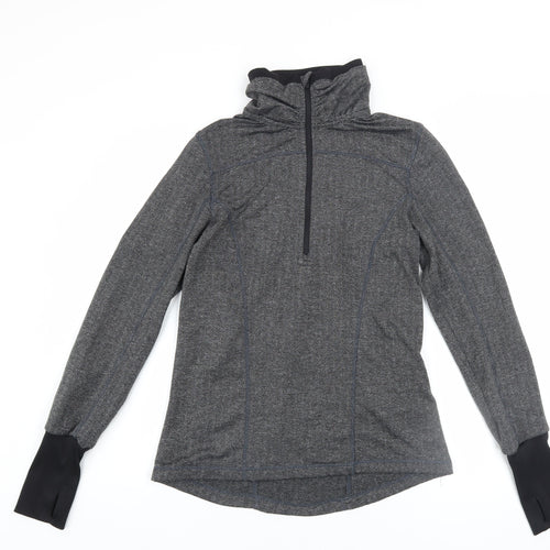 Mondetta Women's Grey 1/4 Zip Pullover Sweatshirt UK 10