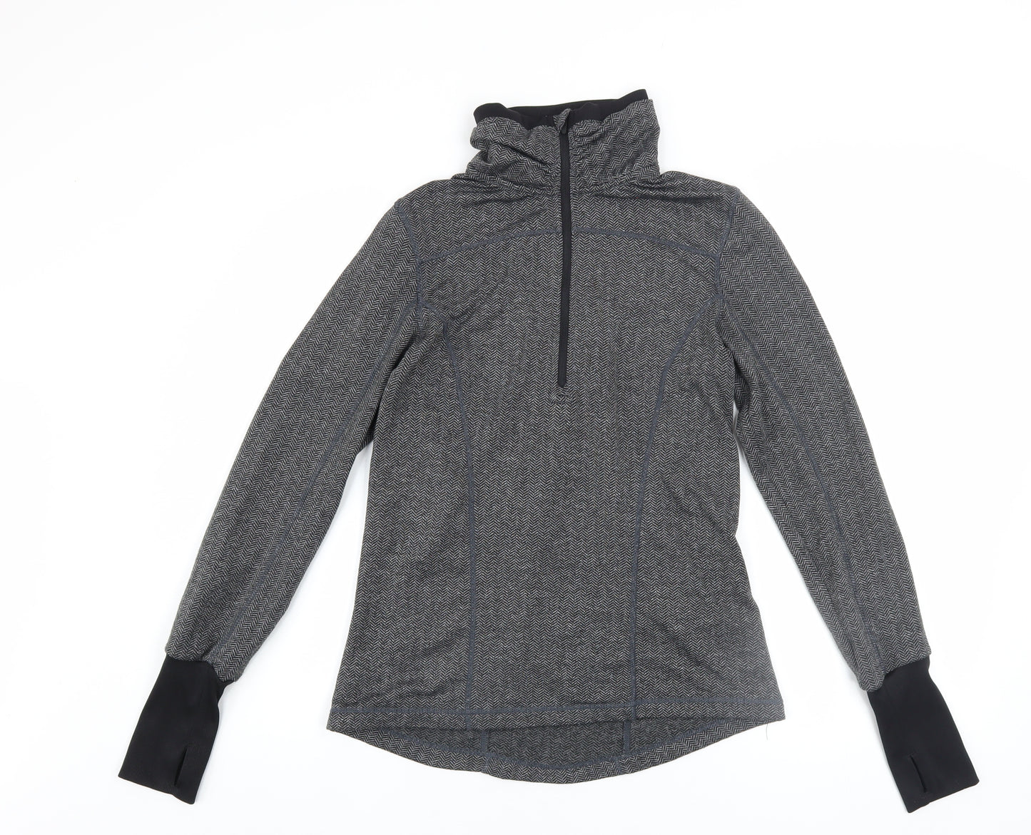 Mondetta Women's Grey 1/4 Zip Pullover Sweatshirt UK 10