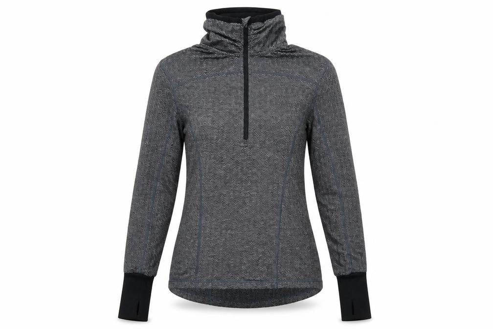 Front view of Mondetta Women's Grey 1/4 Zip Pullover Sweatshirt UK 10