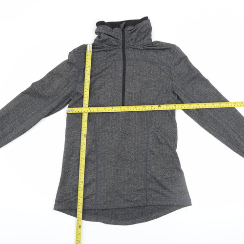Mondetta Women's Grey 1/4 Zip Pullover Sweatshirt UK 10