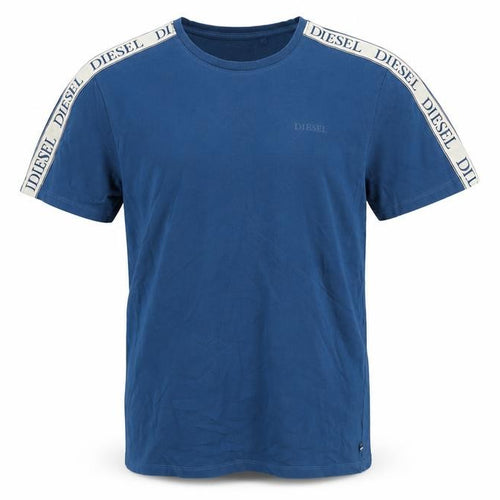 Diesel Men Blue Crew Neck Regular Fit Short Sleeve T-Shirt Size M