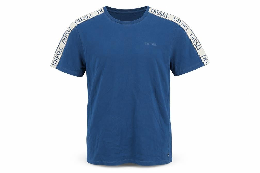 Diesel Men Blue Crew Neck Regular Fit Short Sleeve T-Shirt Size M