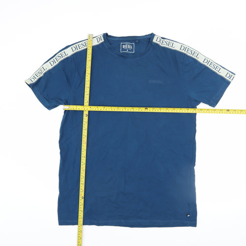 Diesel Men Blue Crew Neck Regular Fit Short Sleeve T-Shirt Size M