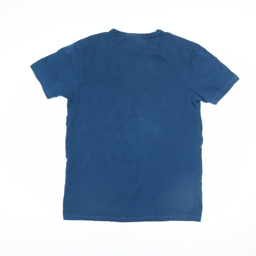 Diesel Men Blue Crew Neck Regular Fit Short Sleeve T-Shirt Size M