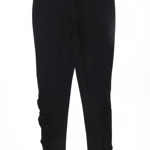 Deca Women Black Ruched Stretch Leggings Size 14
