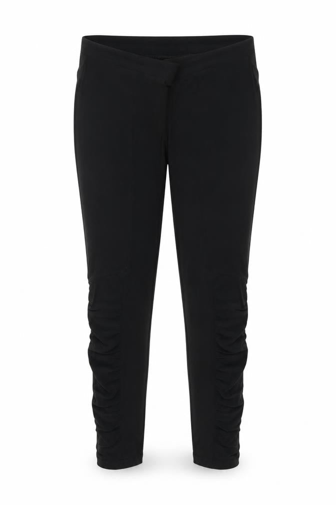 Deca Women Black Ruched Stretch Leggings Size 14