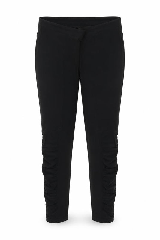 Deca Women Black Ruched Stretch Leggings Size 14
