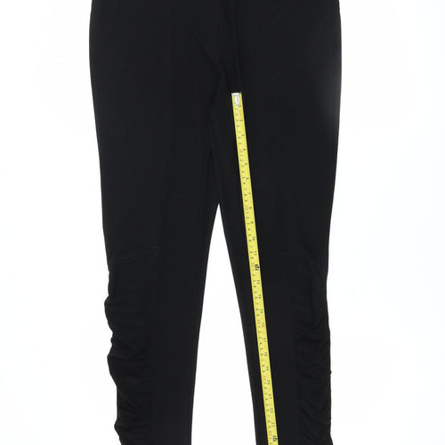 Deca Women Black Ruched Stretch Leggings Size 14