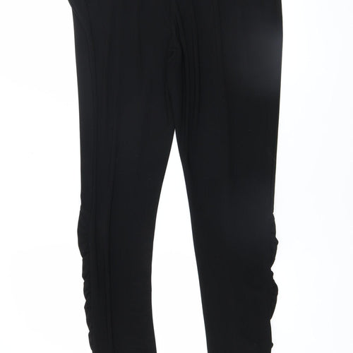 Deca Women Black Ruched Stretch Leggings Size 14