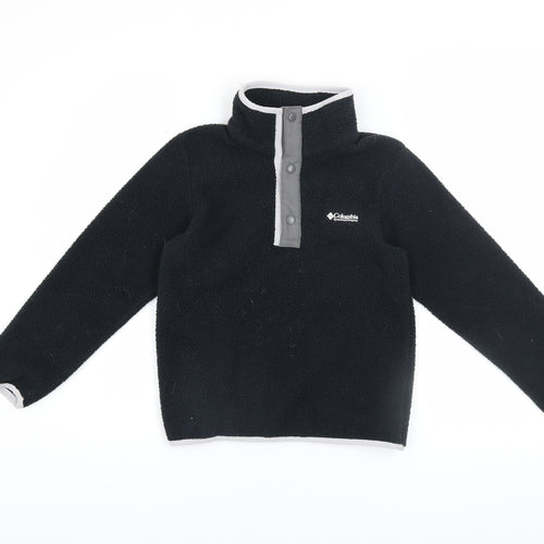 Columbia Girls Black Fleece Henley Sweatshirt Size S Outdoor Pullover