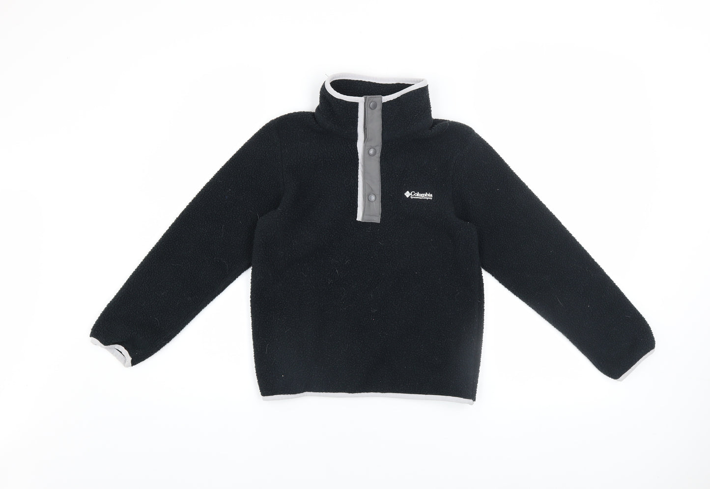 Columbia Girls Black Fleece Henley Sweatshirt Size S Outdoor Pullover