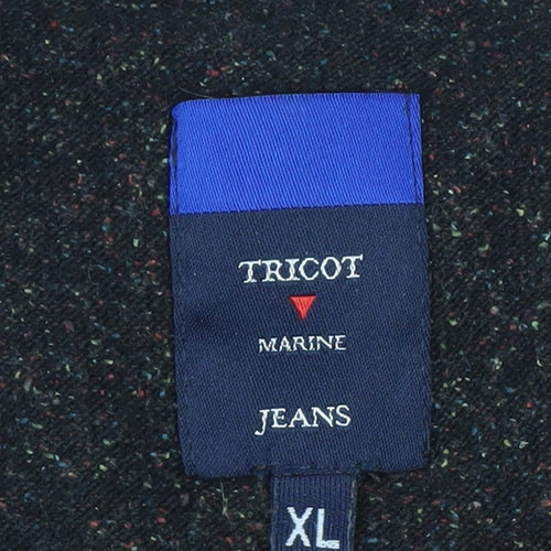 Tricot Marine Jeans Men's Black XL Crew Neck Wool Blend Jumper