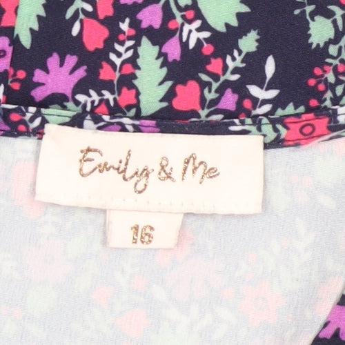 Emily & Me Women's Multicoloured Floral A-Line Dress Size 16