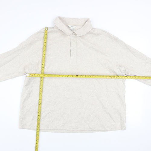 Marks and Spencer Men's Beige 2XL Henley Cotton Sweatshirt