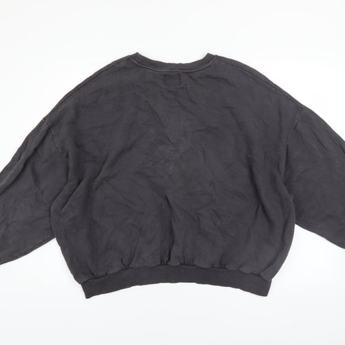 Pull & Bear Womens Black Southsea Graphic Pullover Sweatshirt L