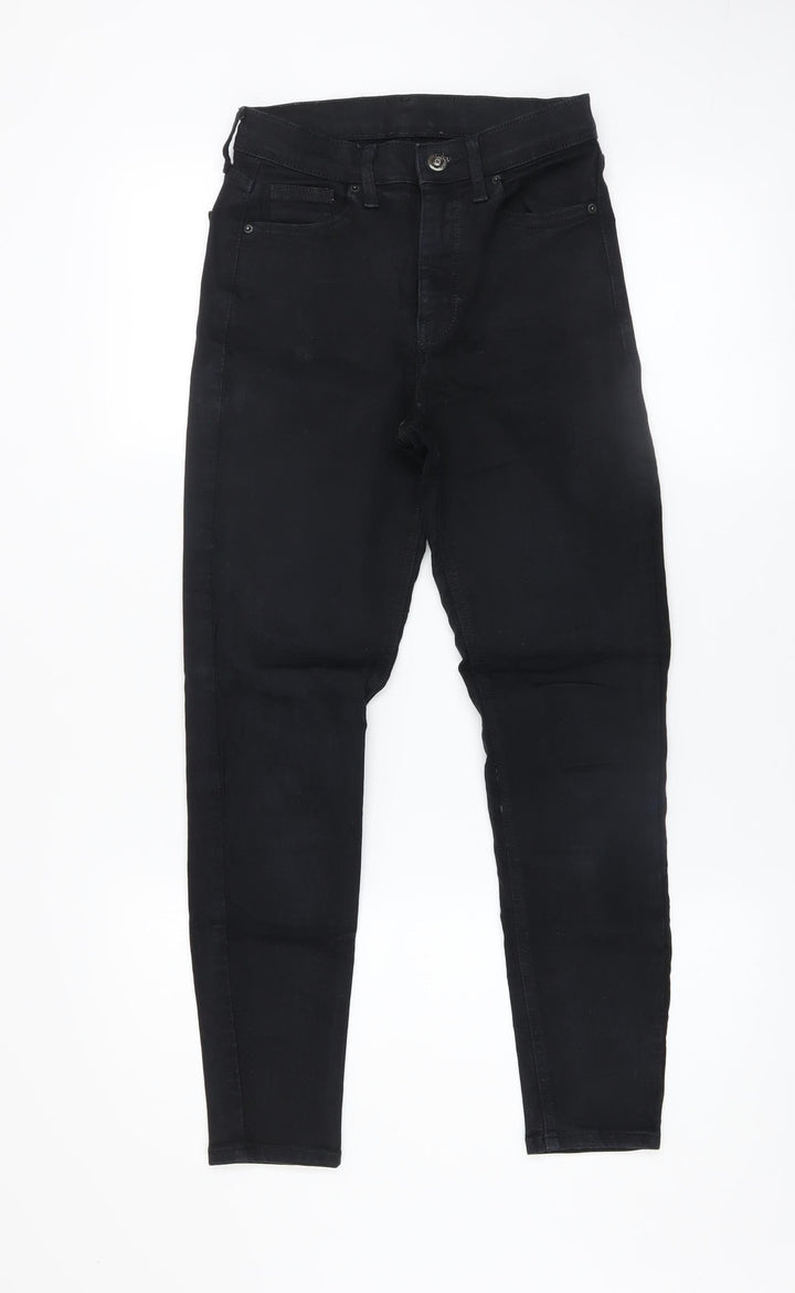 Topshop Women's Black High Rise Skinny Jeans Size 8 Regular