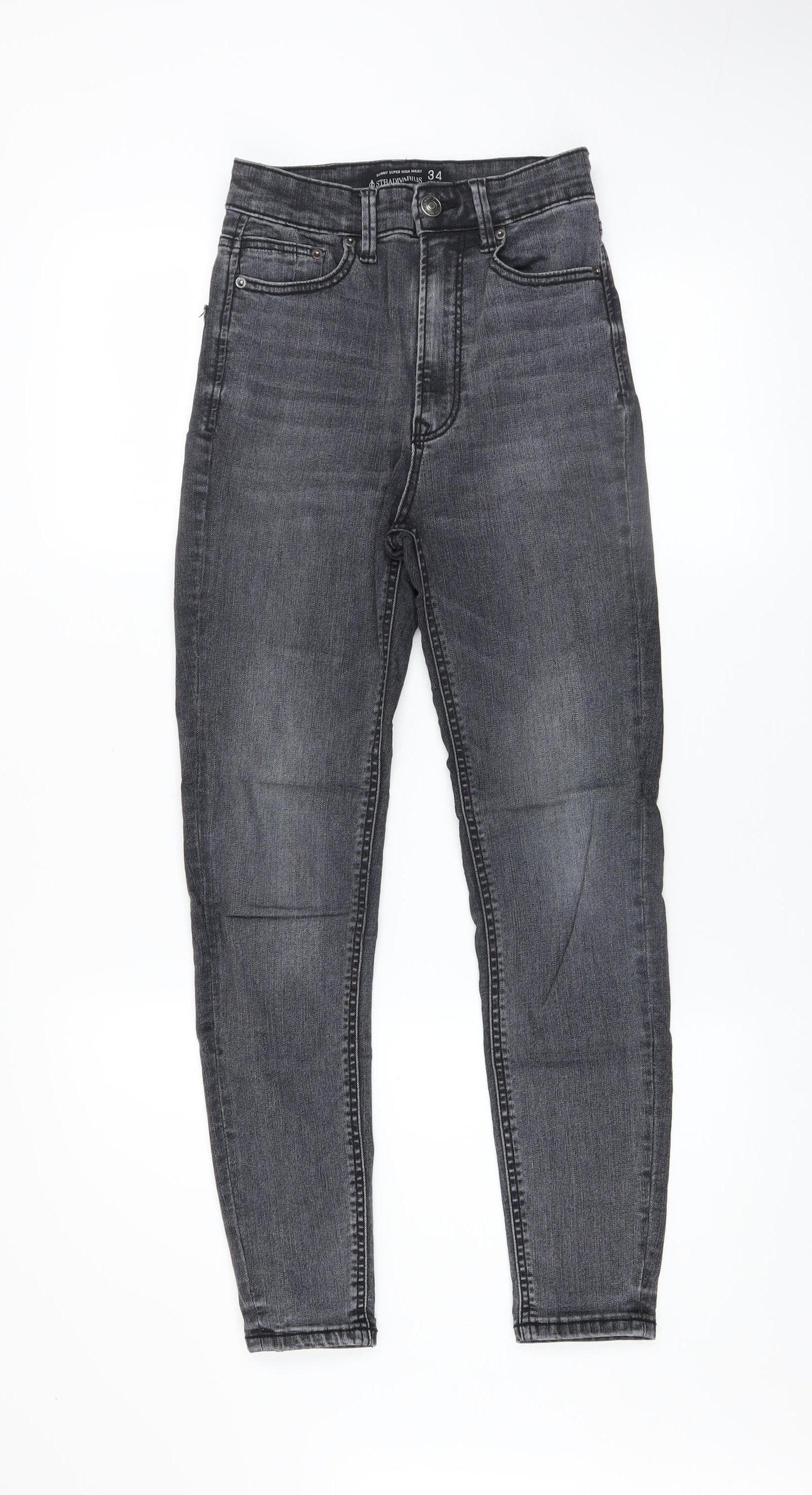 Stradivarius Women’s Grey High Waist Skinny Jeans UK 6