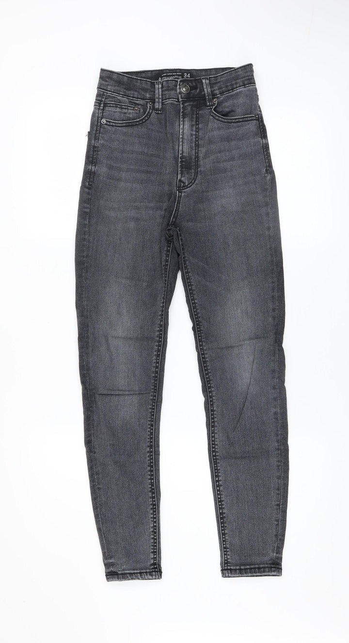 Stradivarius Women’s Grey High Waist Skinny Jeans UK 6