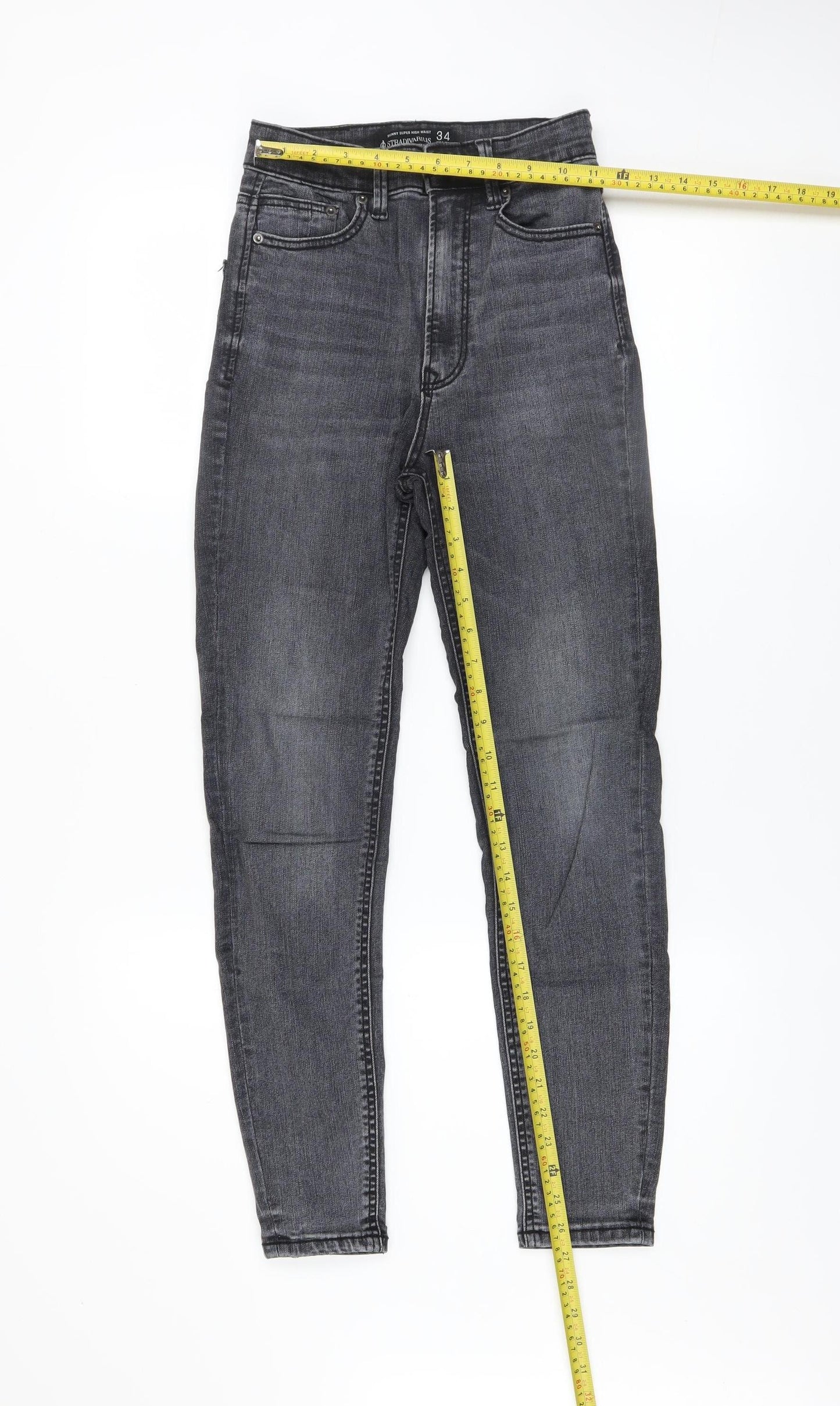 Stradivarius Women’s Grey High Waist Skinny Jeans UK 6