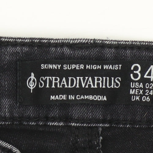 Stradivarius Women’s Grey High Waist Skinny Jeans UK 6