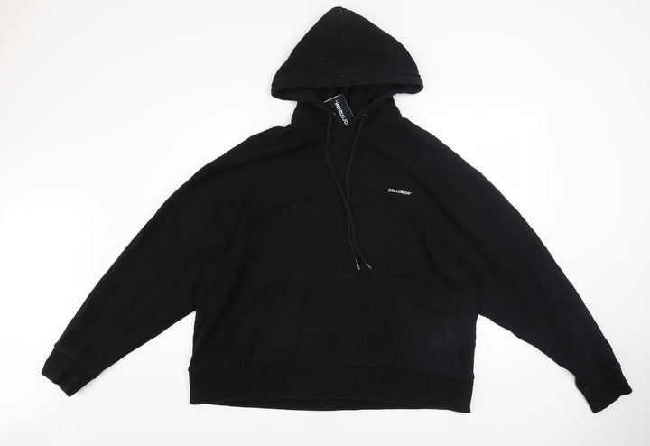 Collusion Men's Black Graphic Pullover Hoodie Size M