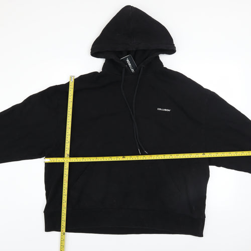 Collusion Men's Black Graphic Pullover Hoodie Size M