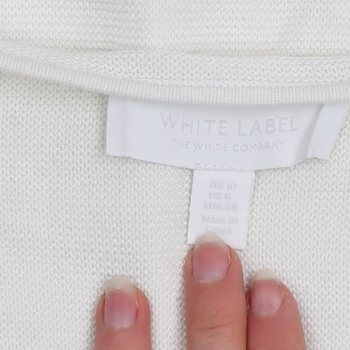 The White Company Women’s White Cotton V-Neck Tunic Jumper Size 10