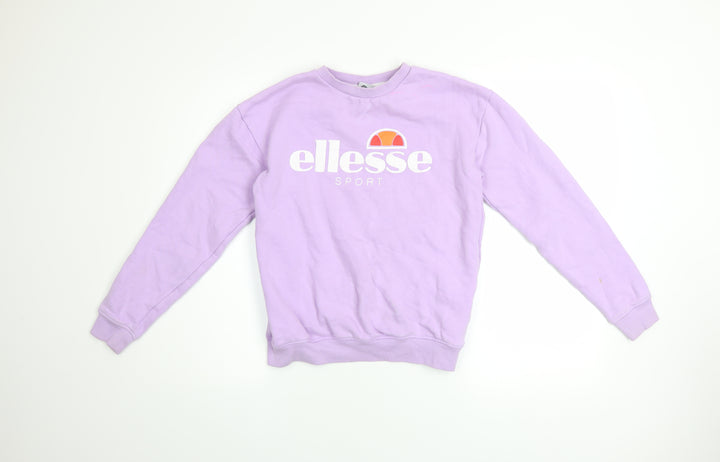Ellesse Women's Purple Logo Crew Neck Sweatshirt UK 8