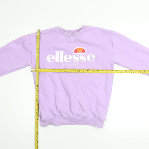 Ellesse Women's Purple Logo Crew Neck Sweatshirt UK 8
