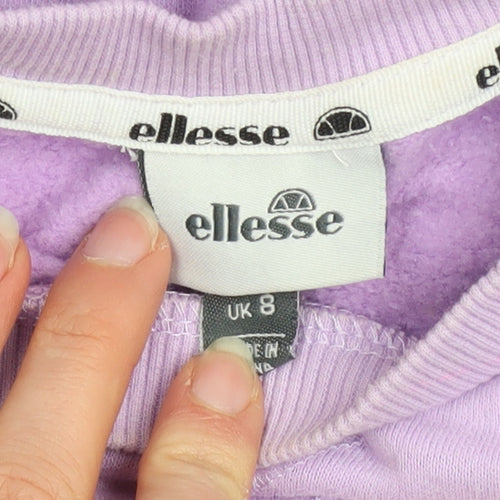 Ellesse Women's Purple Logo Crew Neck Sweatshirt UK 8