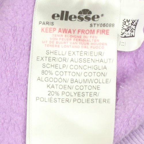 Ellesse Women's Purple Logo Crew Neck Sweatshirt UK 8