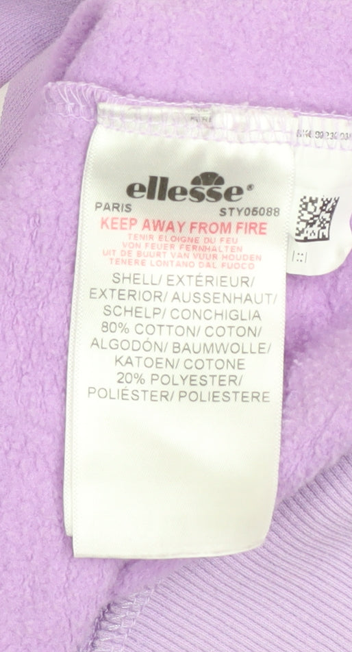 Ellesse Women's Purple Logo Crew Neck Sweatshirt UK 8